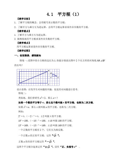 苏科版八年级数学上册《4章 实数 4.1 平方根》公开课教案_5