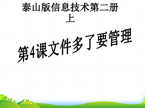 二年级信息技术上册 文件多了要管理 2课件 泰山版