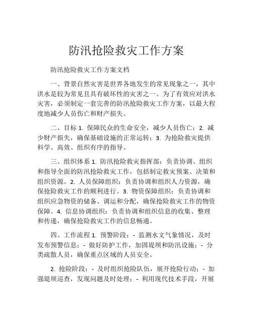 防汛抢险救灾工作方案