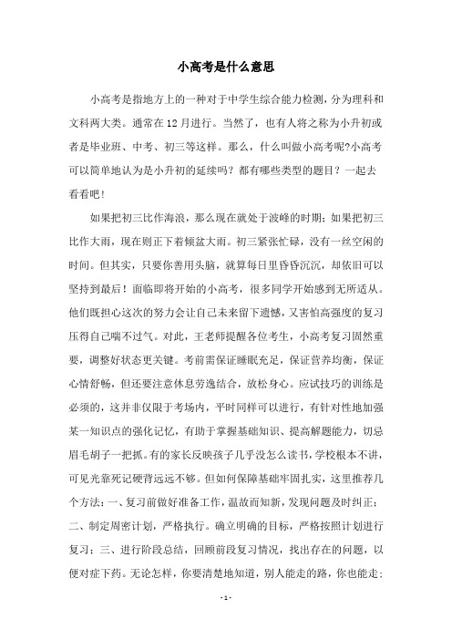 小高考是什么意思