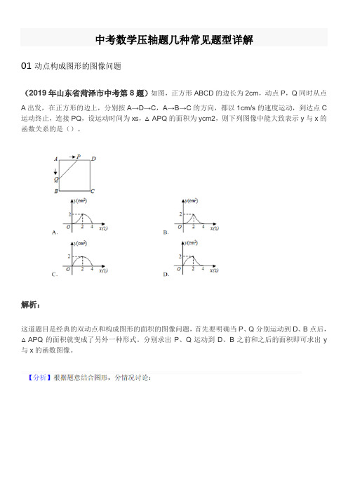 中考数学压轴题几种常见题型详解