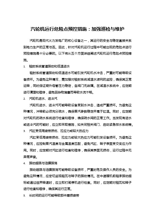 汽轮机运行危险点预控措施：加强巡检与维护