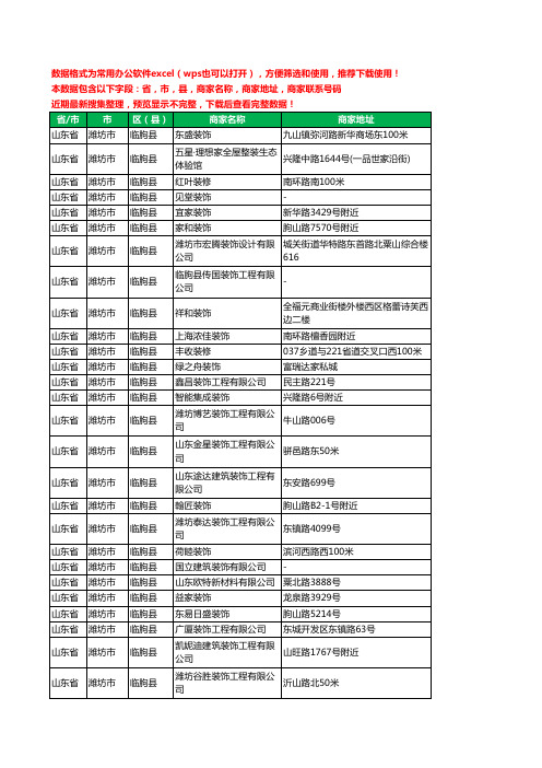 2020新版山东省潍坊市临朐县装修工商企业公司商家名录名单黄页联系电话号码地址大全84家