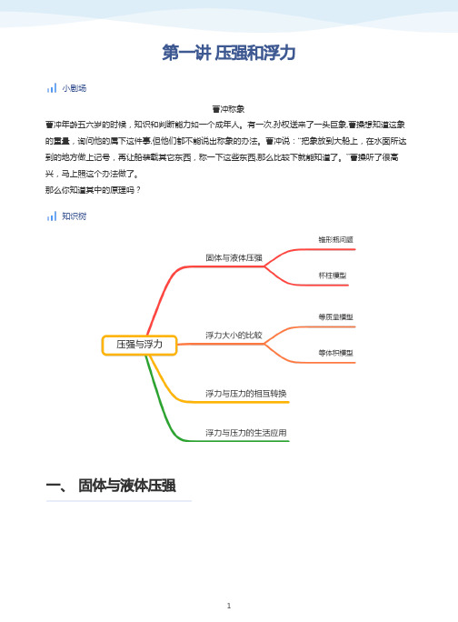 第1讲 压强和浮力-讲义(学生版