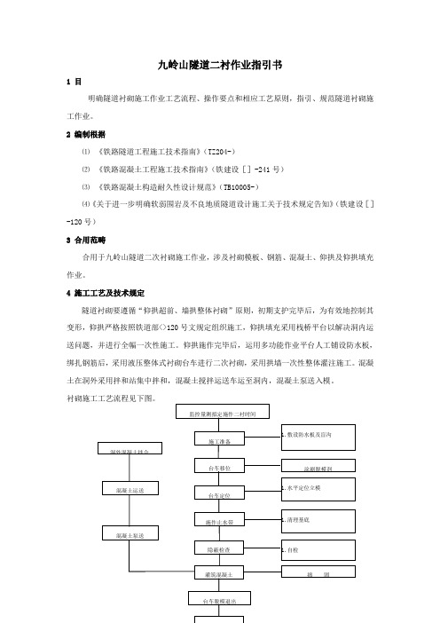 隧道二衬作业指导书样本