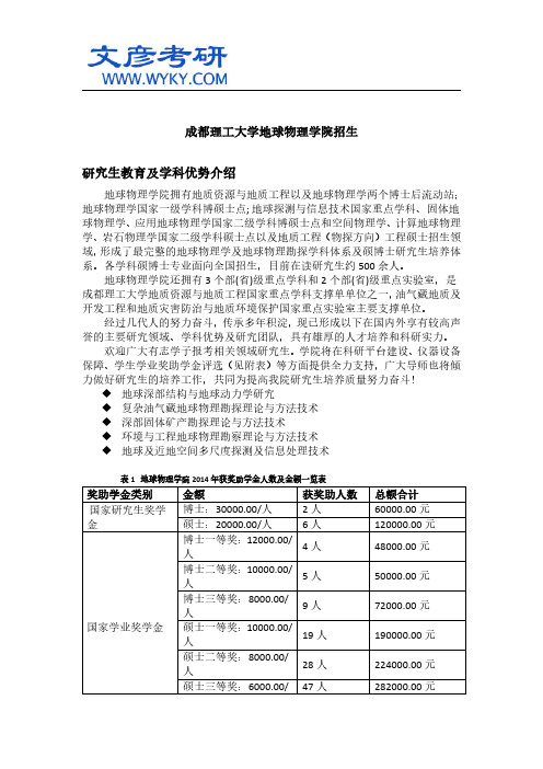 成都理工大学地球物理学院招生_电子科大考研