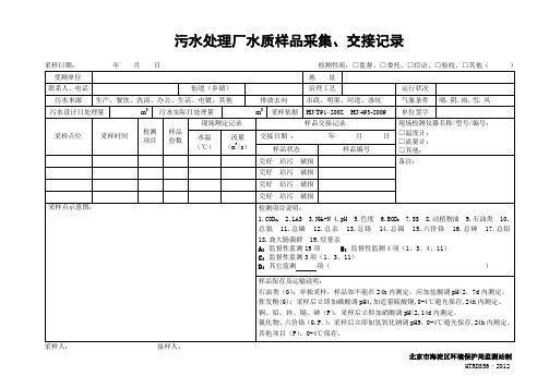 HTRDS49-2012废水样品采集及交接记录(空白)