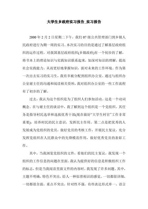 大学生乡政府实习报告_实习报告.doc