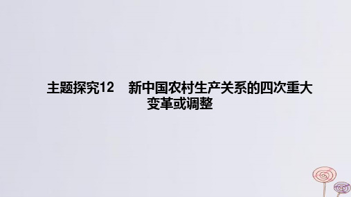 2024高考历史一轮复习教材基础练第八单元主题探究12新中国农村生产关系的四次重大变革或调整教学课件