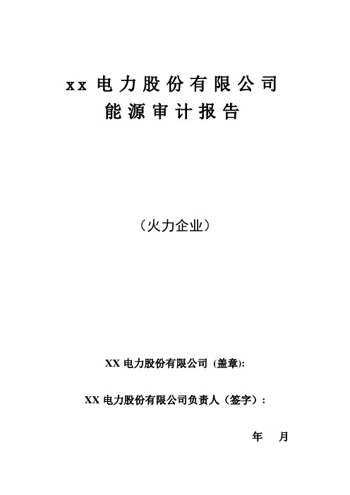 火力企业能源审计报告参考范本