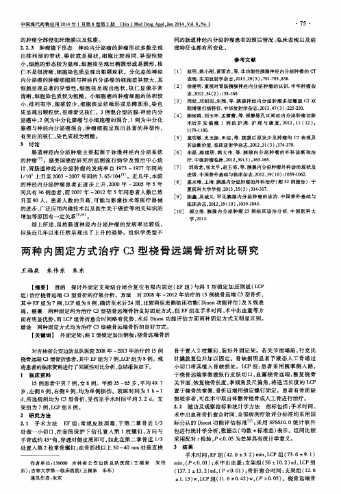 两种内固定方式治疗C3型桡骨远端骨折对比研究