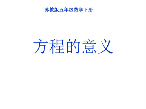 五年级数学方程的意义