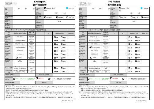 FAI Report首件检验报告