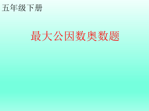 五年级下册数学课件-最大公因数的奥数题 全国通用( 21 页ppt)PPT