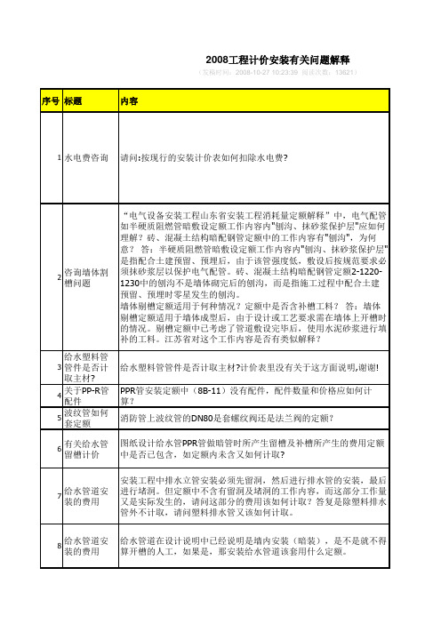 江苏定额站对定额疑问的解答