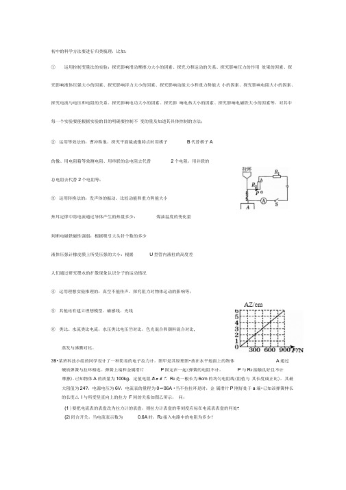 初中的科学方法要进行归类梳理,比如解读