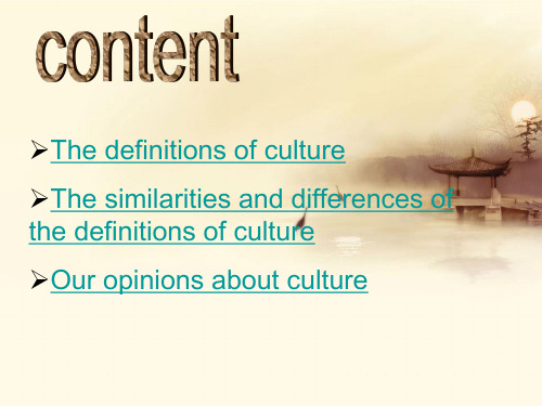 跨文化-the definition of culture