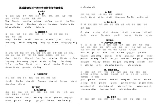 2016版七上语文字词过关复习资料(精校)