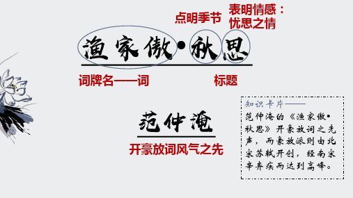 渔家傲 秋思 范仲淹 优秀课件 适用于部编版教材