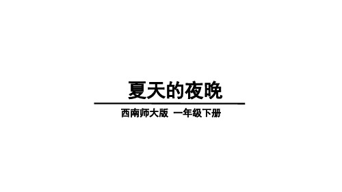 西南师大版一年级语文下册《五单元  13 夏天的夜晚》课件_28