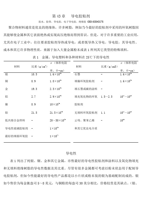 导电胶粘剂,导电胶,电子导电胶