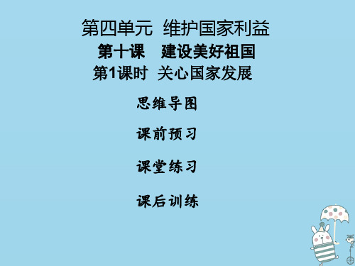 2018年八年级道德与法治上册 第四单元 维护国家利益 第十课 建设美好祖国 第1框 关心国家发展课件 新人教版