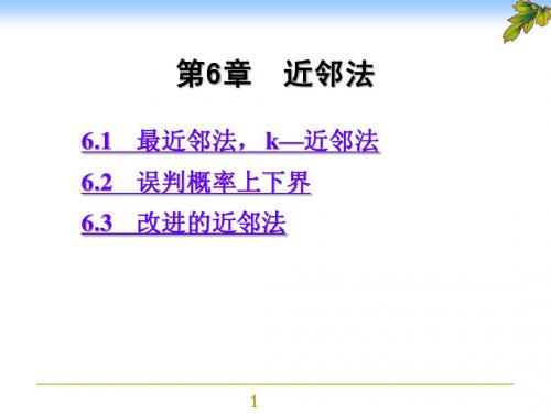 模式识别 第6章 近邻法