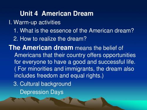 Unit 4 American Dream