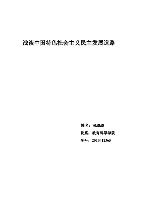 中国特色社会主义民主发展道路