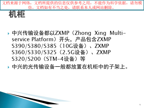 最新中兴常用光传输设备介绍专业知识讲座