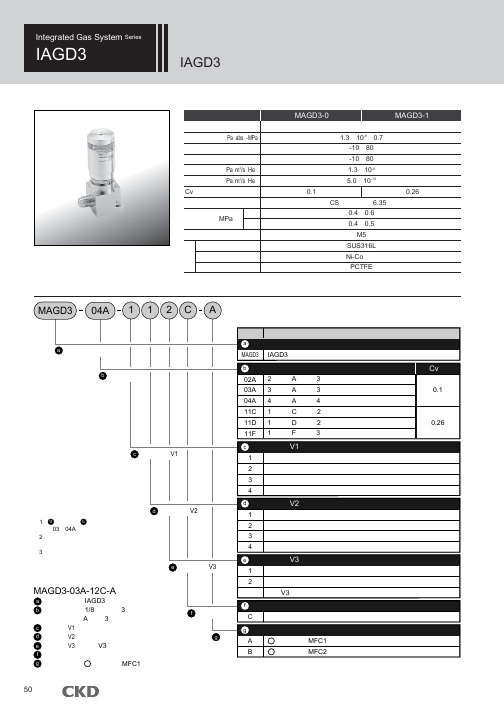 CKD IAGD3用气动阀 说明书