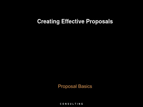 项目建议书的写法：Proposal Basics