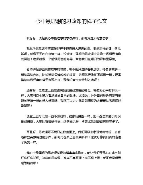 心中最理想的思政课的样子作文