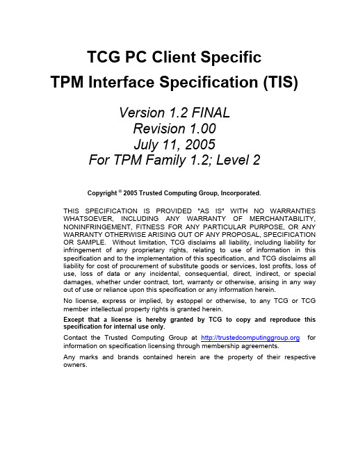 TPM Interface Specification (TIS)