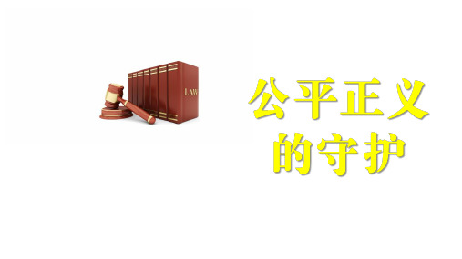 8.2 公平正义的守护 课件(29张PPT)--2022-2023学年部编版道德与法治八年级下册