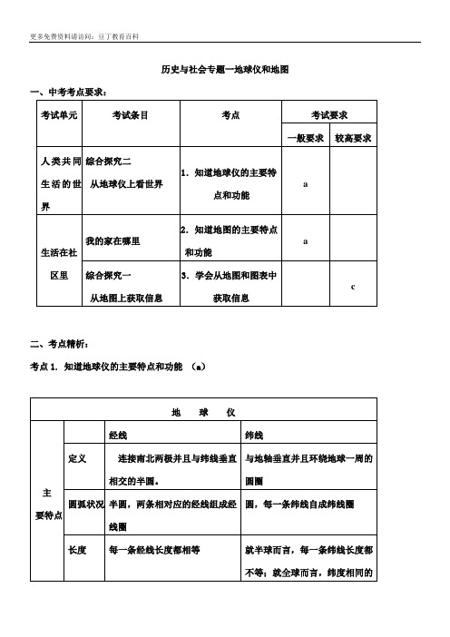 历史与社会专题一地球仪和地图