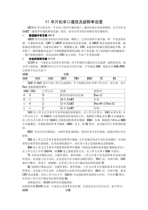 51单片机串口通信及波特率设置