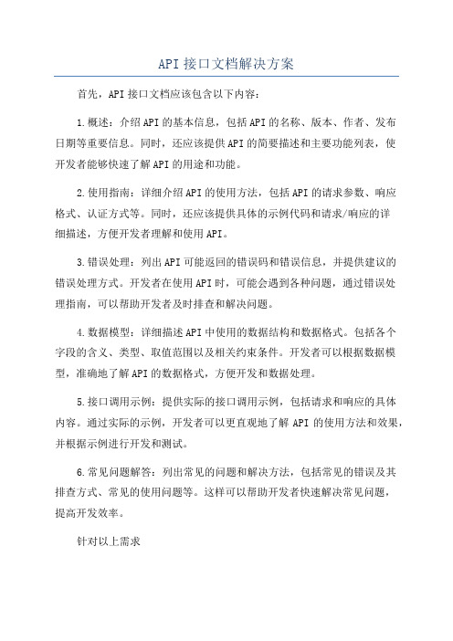 API接口文档解决方案