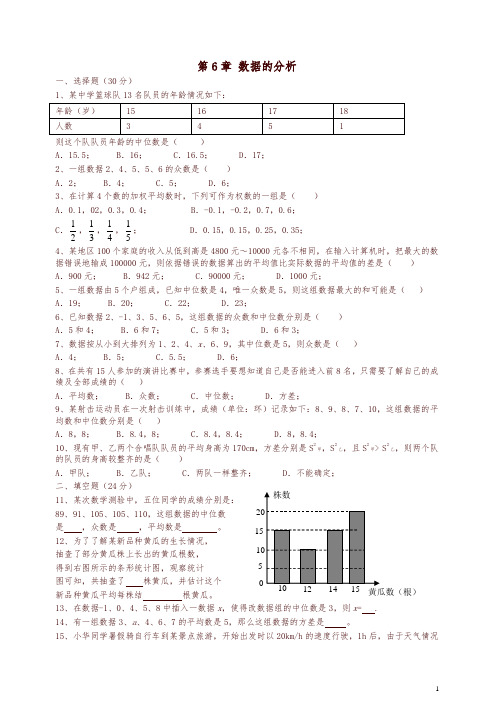 七年级数学下册第6章数据的分析测试题(新版)湘教版(精)