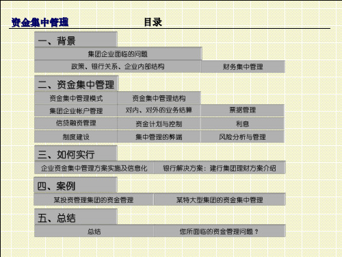 资金集中管理