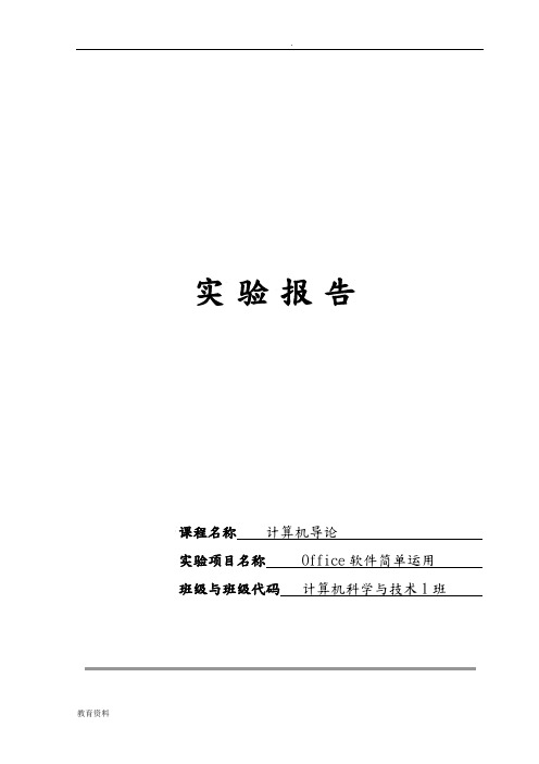 Office软件简单运用实验报告