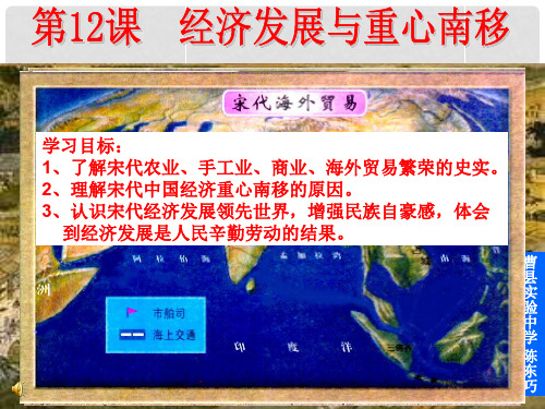 七年级历史下册 第二单元 第12课 经济发展与重心南移课件 北师大版