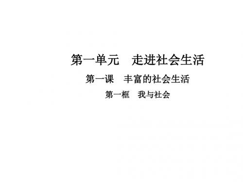 部编人教版《道德与法治》八年级上册1.1 我与社会