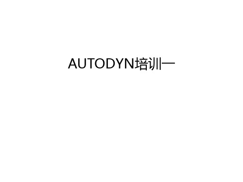 AUTODYN培训一讲解学习