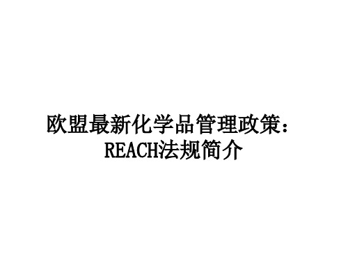 REACH法规详解PPT