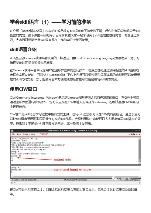 学会skill语言(1)——学习前的准备