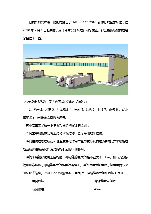 冷库设计规范最新版