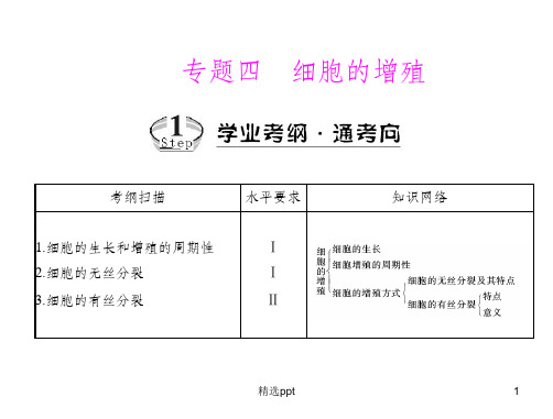 专题四考点1细胞的生长和增殖的周期性