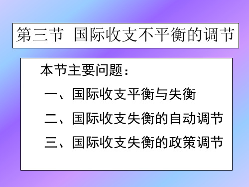 国际收支不平衡的调节