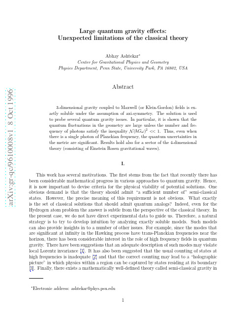Large quantum gravity effects Unexpected limitations of the classical theory